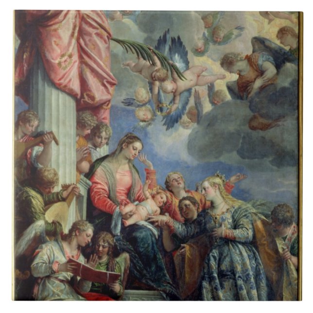 The Mystic Marriage of St. Catherine Tile (Front)