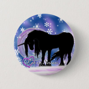 The Mystical Black Unicorn (Let It Snow) 6 Cm Round Badge