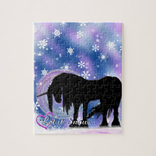 The Mystical Black Unicorn (Let It Snow) Jigsaw Puzzle