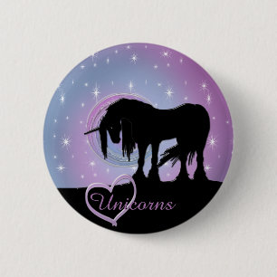 The Mystical Black Unicorn (Pastel Swirl) 6 Cm Round Badge
