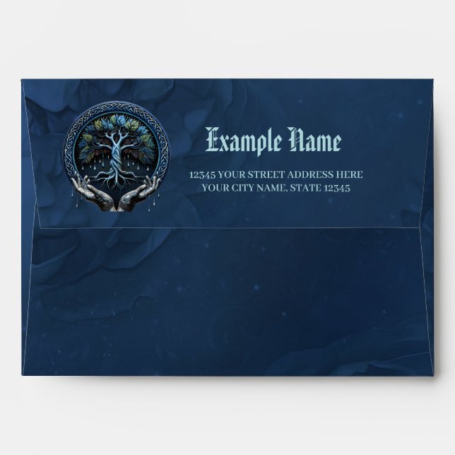 The mystical Celtic Tree of Life Envelope (Back (Top Flap))