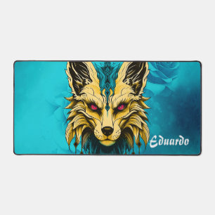 The mystical fox head, noble and mysterious. desk mat