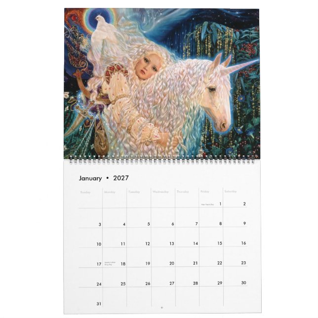 'The  Mystical Unicorn' Calendar by Elizabeth Kyle (Jan 2027)