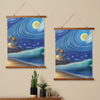 The Mysticism of a Blue Wave Hanging Tapestry