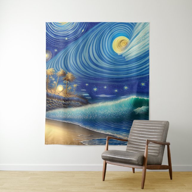 The Mysticism of a Blue Wave Tapestry (In Situ)