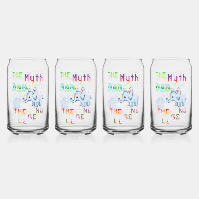 The Myth Dad The Legend Can Glass (Front)