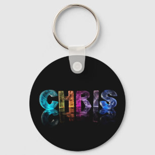 The Name Chris in 3D Lights Key Ring
