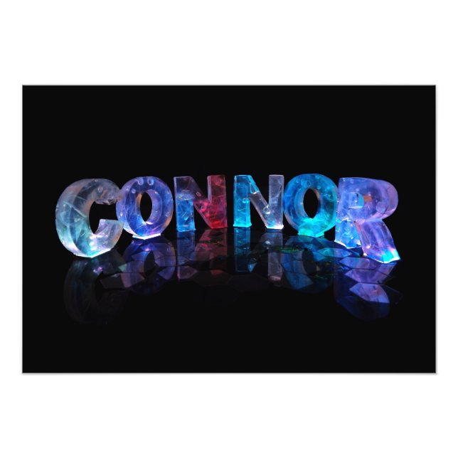 The Name Connor in 3D Lights Photo Print (Front)