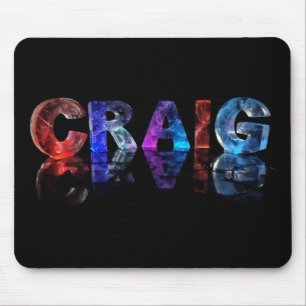 The Name Craig in 3D Lights Mouse Pad