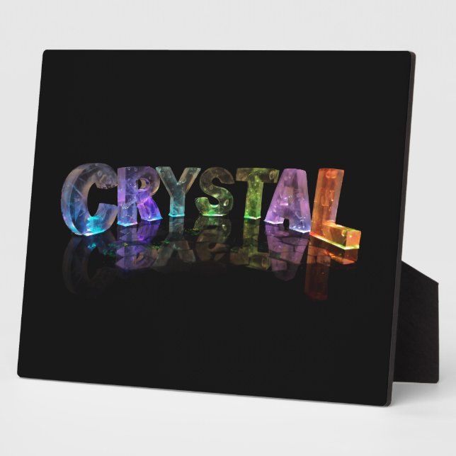 The Name Crystal in 3D Lights (Photograph) Plaque (Side)