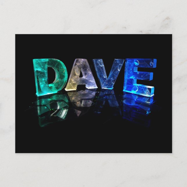 The Name Dave in 3D Lights (Photograph) Postcard (Front)