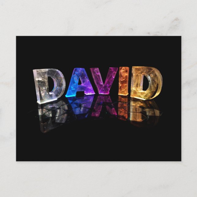 The Name David in 3D Lights (Photograph) Postcard (Front)