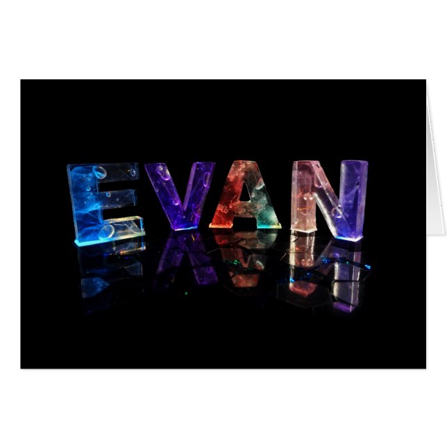 The Name Evan in 3D Lights (Photograph) (Front Horizontal)