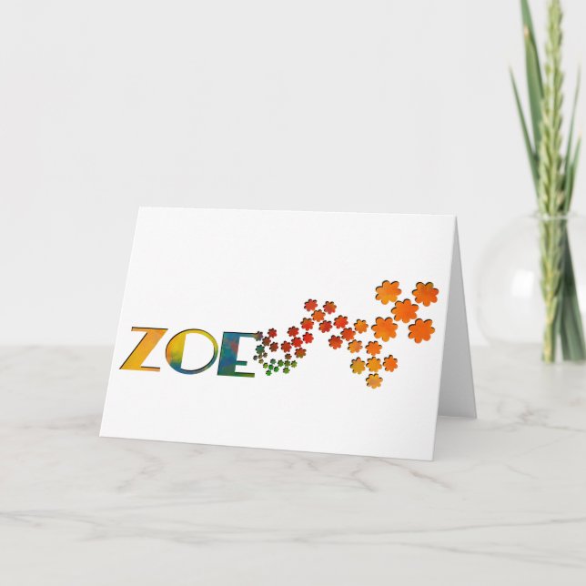 The Name Game - Zoe Card (Front)
