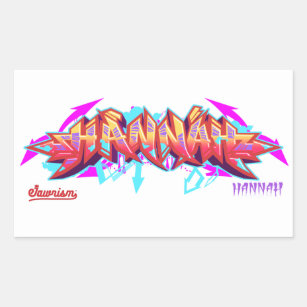The name Hannah in graffiti-Rectangle Stickers