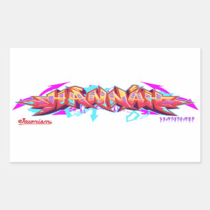 The name Hannah in graffiti-Rectangle Stickers