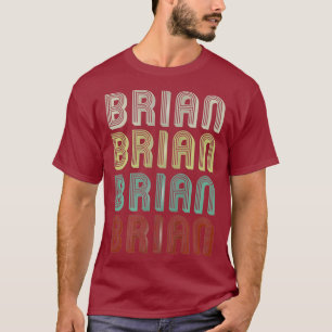The Name Is Brian In Funny Retro Vintage Disco T-Shirt
