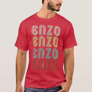 The Name Is Enzo In Funny Retro Vintage Disco T-Shirt