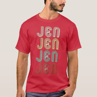 The Name Is Jen In Funny Retro Vintage Disco T-Shirt
