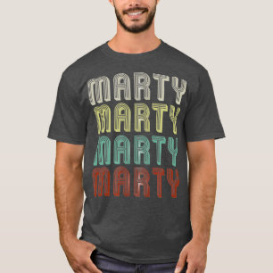 The Name Is Marty In Funny Retro Vintage Disco T-Shirt
