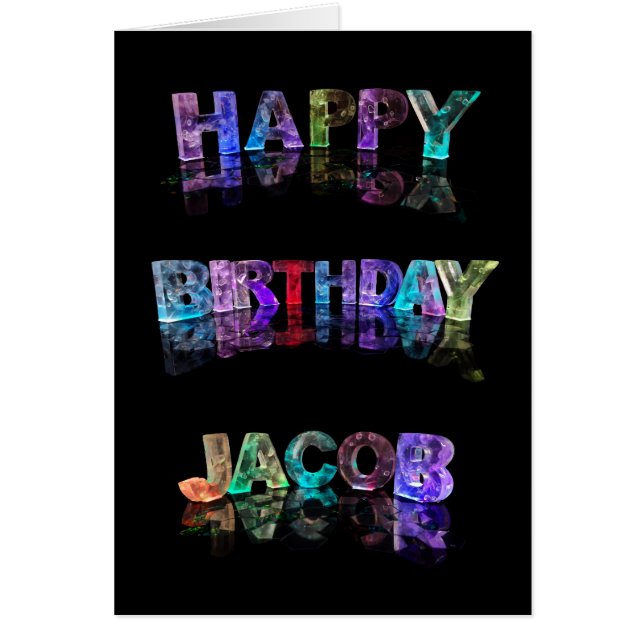 The Name Jacob in 3D Lights (Photograph) (Front)