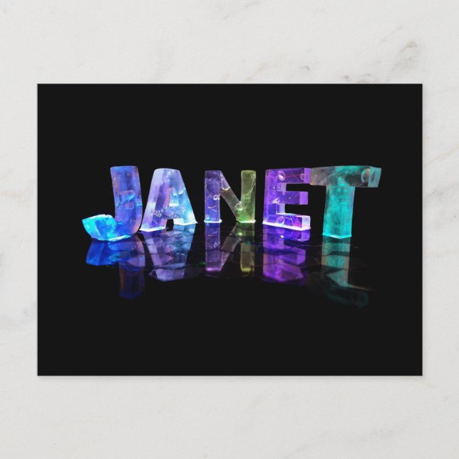 The Name Janet in 3D Lights (Photograph) Postcard (Front)