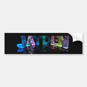 The Name Jayden in 3D Lights (Photograph) Bumper Sticker