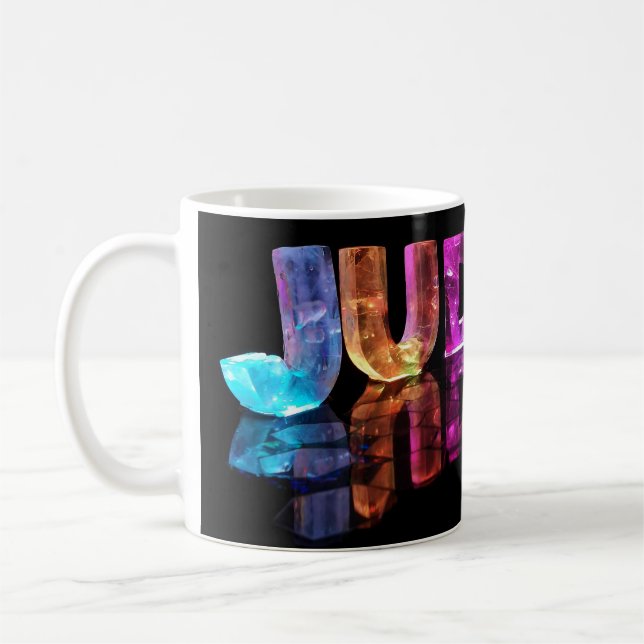 The Name Judith in 3D Lights (Photograph) Coffee Mug (Left)