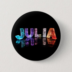 The Name Julia in 3D Lights (Photograph) 6 Cm Round Badge