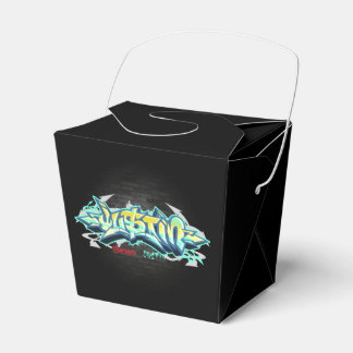The name Justin in graffiti Favour Box