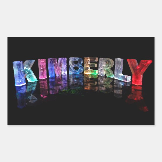 The Name Kimberly in 3D Lights (Photograph) Rectangular Sticker (Front)
