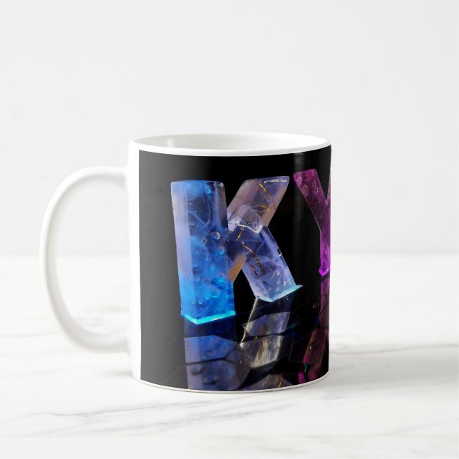 The Name Kyle in 3D Lights (Photograph) Coffee Mug (Left)