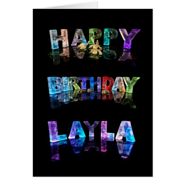 The Name Layla in 3D Lights (Photograph) (Front)