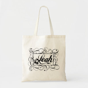 The name Leah in black inside stylish frame Tote Bag