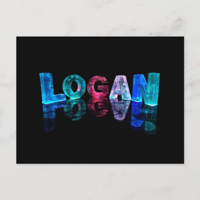 The Name Logan in 3D Lights (Photograph) Postcard (Front)