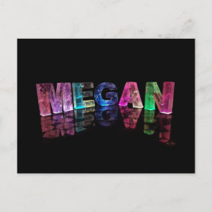 The Name Megan in 3D Lights (Photograph) Postcard