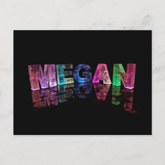 The Name Megan in 3D Lights (Photograph) Postcard