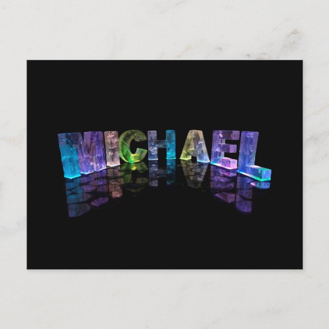 The Name Michael in 3D Lights (Photograph) Postcard (Front)