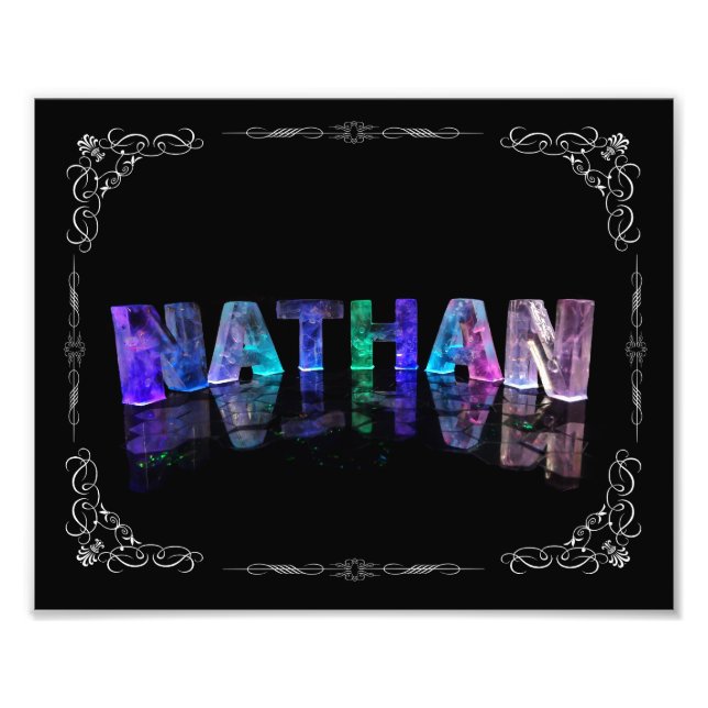 The Name Nathan -  Name in Lights (Photograph Photo Print (Front)