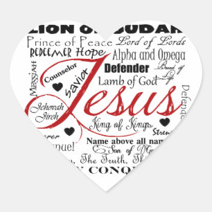 The Name of Jesus Heart Sticker
