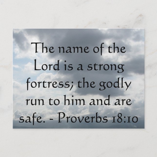 The name of the Lord is a strong fortress; the god Postcard (Front)
