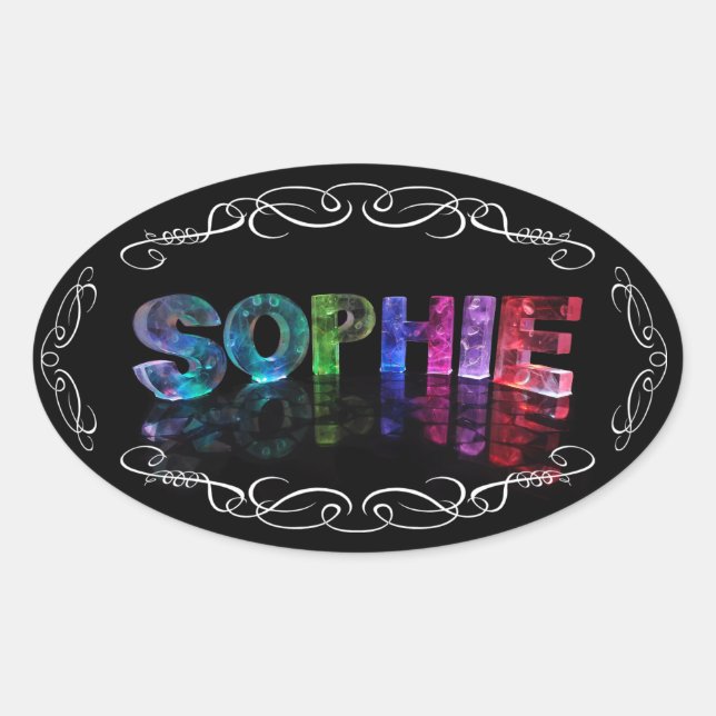 The Name Sophie -  Name in Lights (Photograph) Oval Sticker (Front)