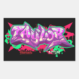 The name Taylor in graffiti-Rectangle Stickers