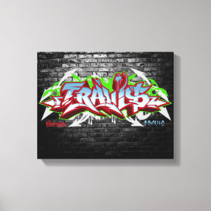 The name Travis in graffiti Canvas Print