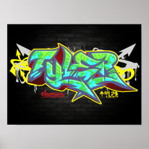 The name Tyler in graffiti Poster