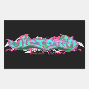 The name Victoria in graffiti Rectangular Sticker