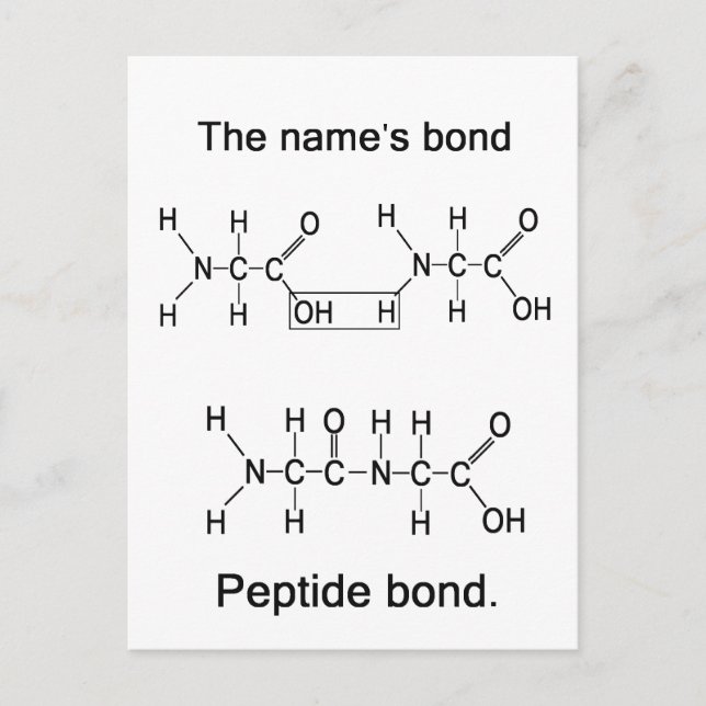 The name's bond, peptide bond postcard (Front)