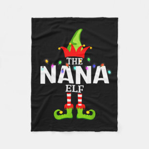 The Nana Elf Christmas Matching Pajamas  Fleece Blanket