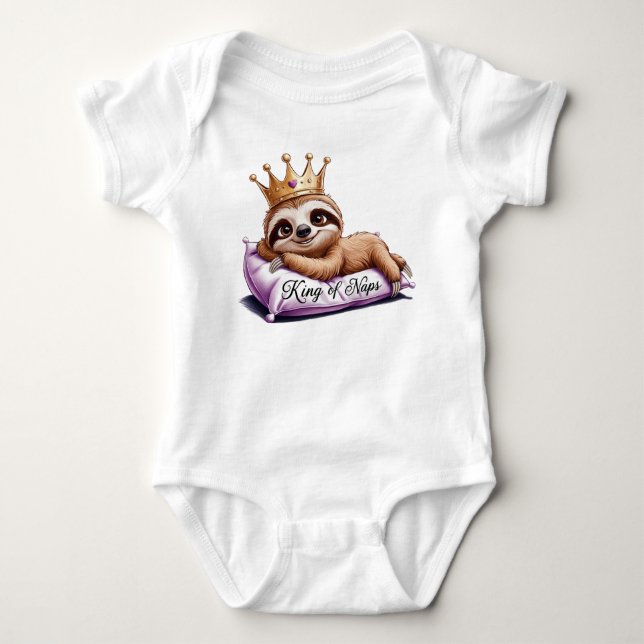 The Nap King - A Classy Sloth!   Baby Bodysuit (Front)