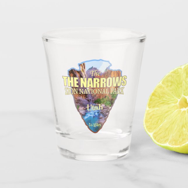 The Narrows (arrowhead) Shot Glass (Front)